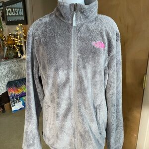 The North Face Kids Gray and Pink Fleece Jacket